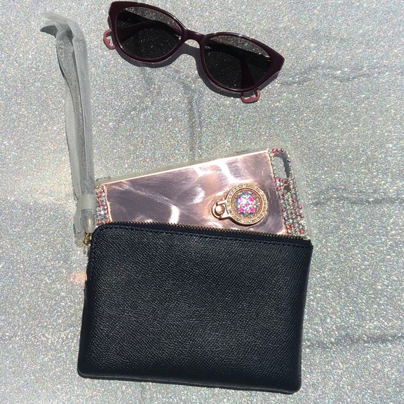 COACH Corner Zip Wristlet, Navy - Picture 7 of 9